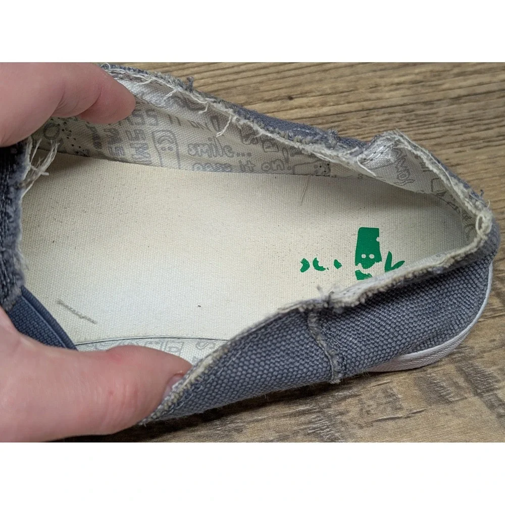 Sanuk Slip On Canvas Shoes‎ Women's Size 10 Gray Casual Skate Surf Style